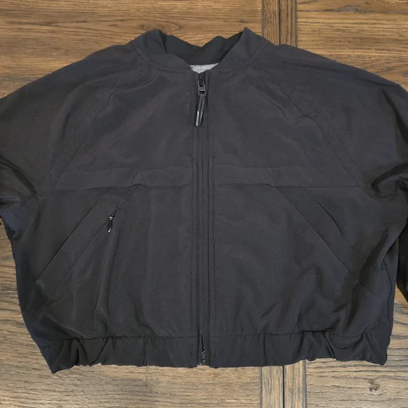Athleta Girls Bomber Jacket Fall Sporty Crop Size 7 - Picture 7 of 8